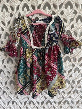 Sweet Heart Rose Toddler 2T Patchwork Paisley Dress